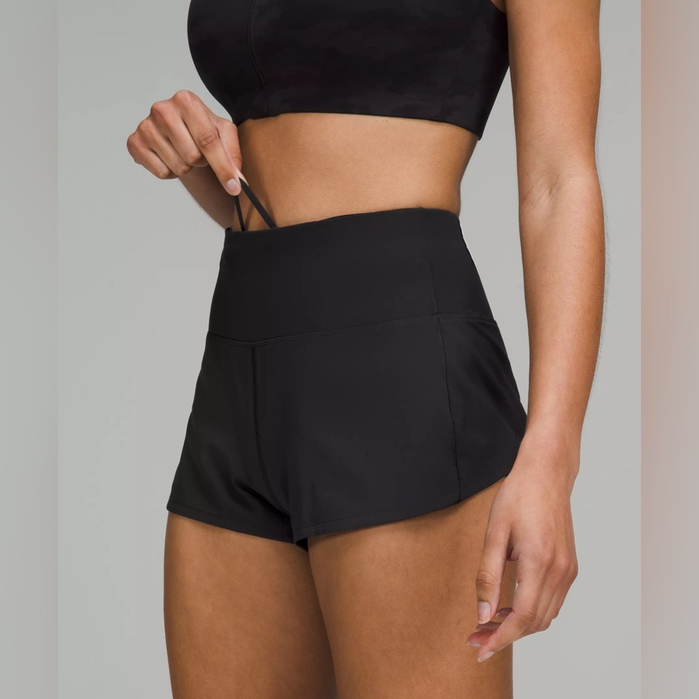 Lululemon  Black speed up high waisted short  sz6